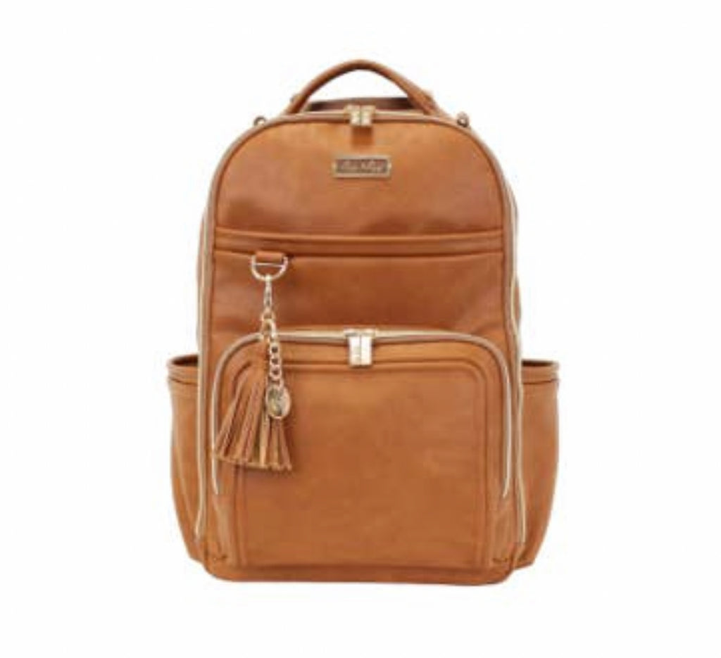 Itzy Ritzy Boss Plus Backpack Diaper Bag-Cognac